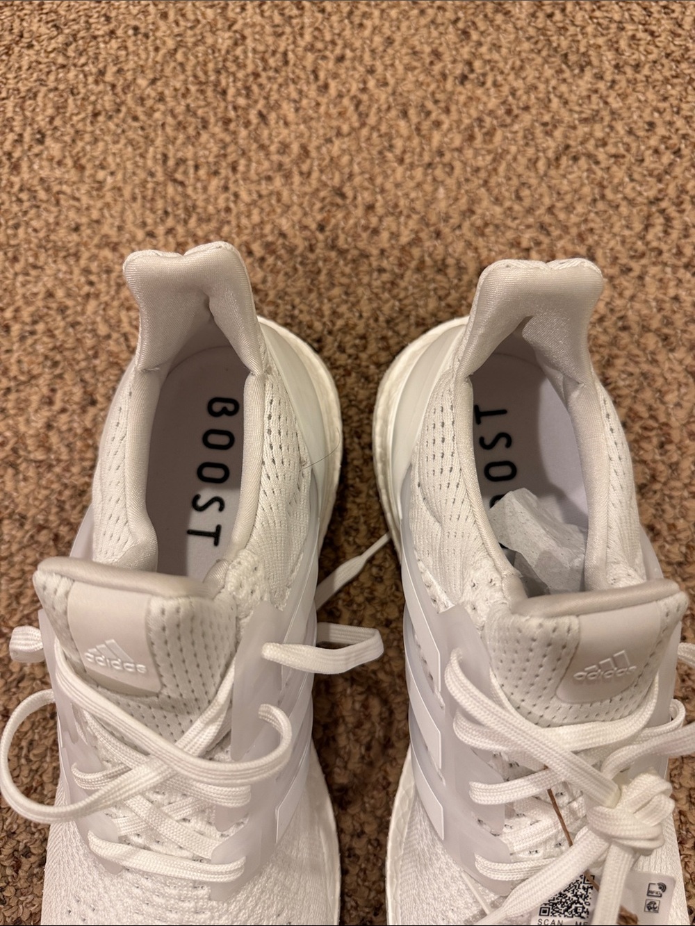 Adidas White Ultraboost Sneakers - NWT- Men’s 9.5/womens 11 - Picture 4 of 4